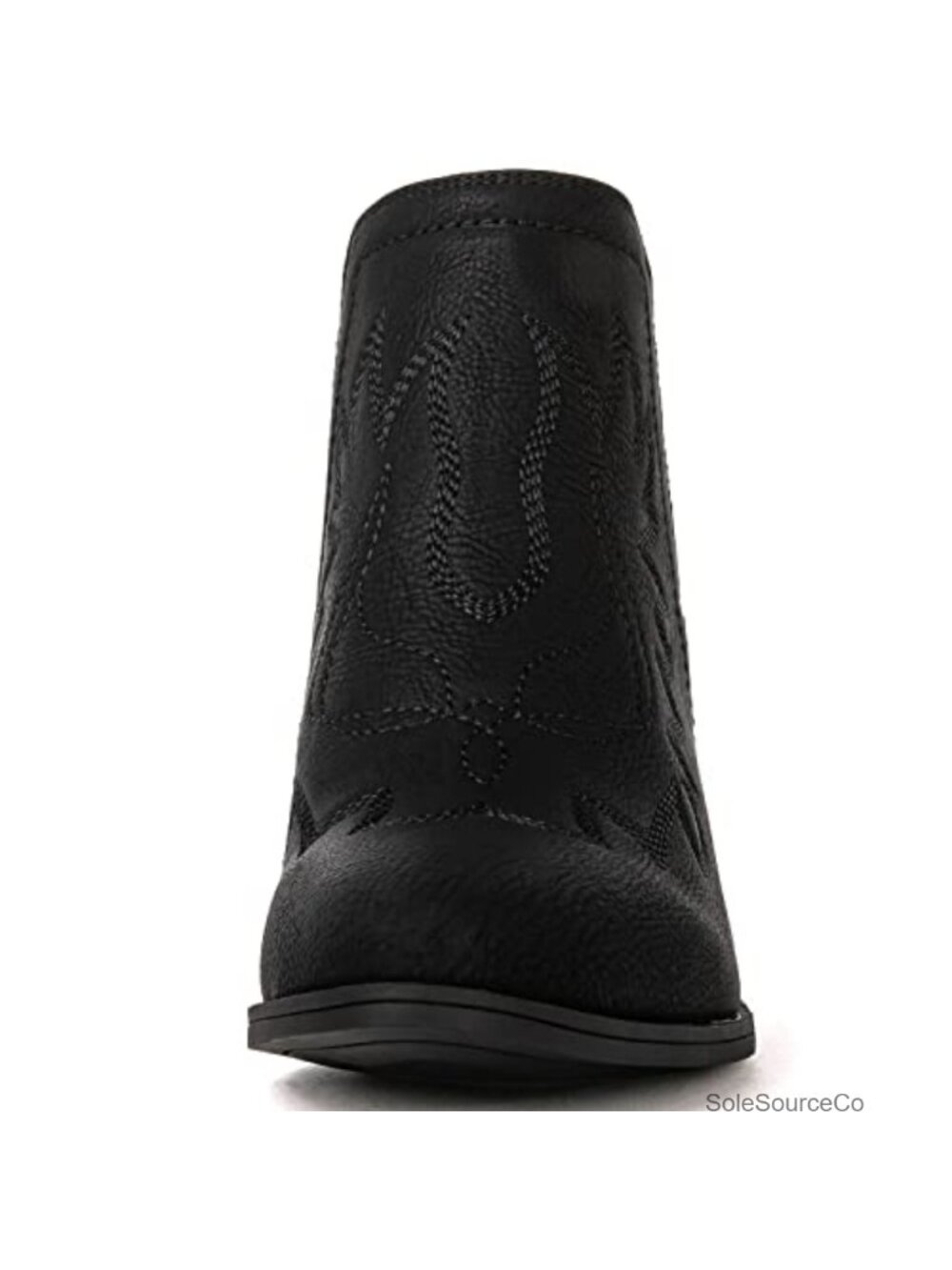 Women's Cowgirl Boots Pull On Ankle Booties Western Faux Leather Embroidered - Picture 4 of 6